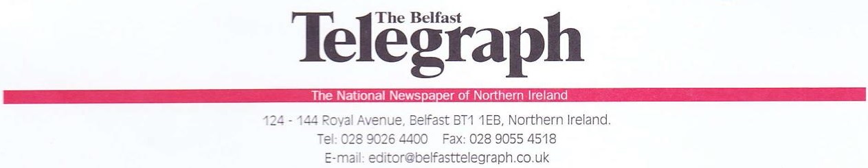 Belfast Telegraph Letterhead